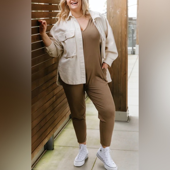 Smash + Tess Pants - SMASH + TESS sunday romper brown/grey size medium